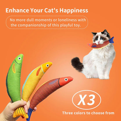 Interactive Catnip Crinkle Fish Toy – Squeaky Saury Design for Cats