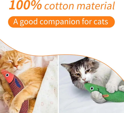 Interactive Catnip Crinkle Fish Toy – Squeaky Saury Design for Cats