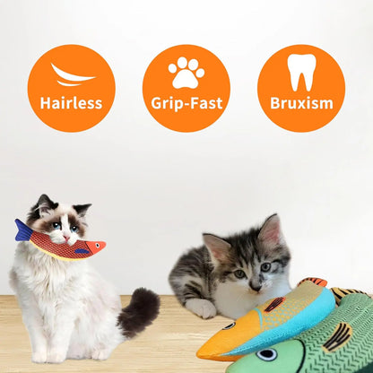 Interactive Catnip Crinkle Fish Toy – Squeaky Saury Design for Cats