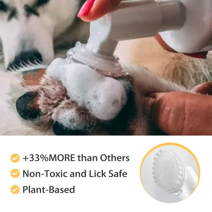 100% Natural Organic Waterless No-Rinse Dry Shampoo Foam With Silicon Brush for Pet Dog Paw Cleaner