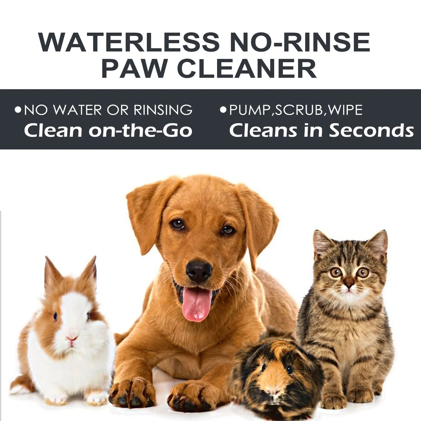 100% Natural Organic Waterless No-Rinse Dry Shampoo Foam With Silicon Brush for Pet Dog Paw Cleaner