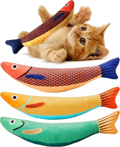 Interactive Catnip Crinkle Fish Toy – Squeaky Saury Design for Cats